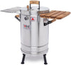 3-in-1 Stainless Steel Barrel: Grill, Bake, Smoke - 25 lbs Capacity, Serves 25, Includes Accessories