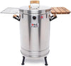 3-in-1 Large Stainless Steel Barrel: Grill, Bake, Smoke - 40lb Capacity, Serves 40, Includes Accessories