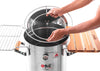 3-in-1 Large Stainless Steel Barrel: Grill, Bake, Smoke - 40lb Capacity, Serves 40, Includes Accessories